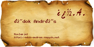 Ádok András névjegykártya